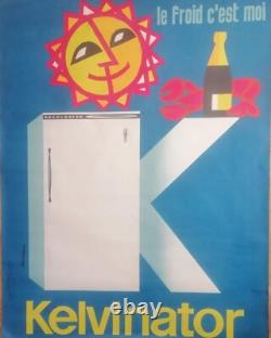 Affiche ancienne 1961 Kelvinator 120x160cm Auriac