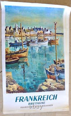 Affiche ancienne 1970. SNCF BRETAGNE par Ceria version Allemande
