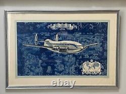 Affiche ancienne Air France Bréguet-Deux-Ponts Lucien Boucher Originale