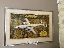 Affiche ancienne Air France Super Constellation Lucien Boucher Originale