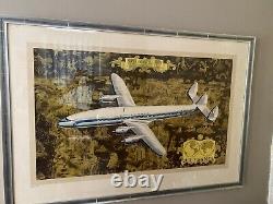 Affiche ancienne Air France Super Constellation Lucien Boucher Originale