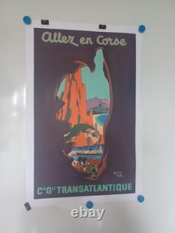 Affiche ancienne Allez en CORSE par Collin
