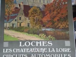 Affiche ancienne Château de La Loire LOCHES Chemin de fer PO Constant DUVAL
