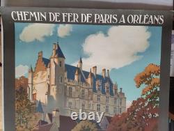Affiche ancienne Château de La Loire LOCHES Chemin de fer PO Constant DUVAL