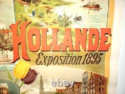 Affiche ancienne Chemins de Fer du Nord HOLLANDE expo 1895 par G. FRAIPONT