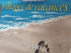 Affiche ancienne Club Méditerranée Genève Clem 1955 Imp Karcher publicitaire pub