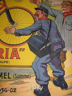 Affiche ancienne Cycles La victoria La poste/ Facteur
