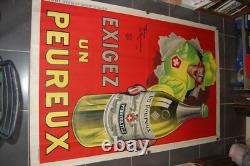 Affiche ancienne EXIGEZ UN PEUREUX Pastis Anis Bar Bistrot Apéritif 1925