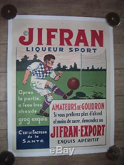 Affiche ancienne FOOTBALL Gifran Sport Alcool-Vin ca 1930