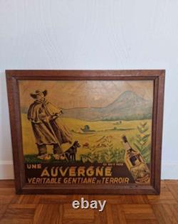 Affiche ancienne Gentiane auvergne encadrée