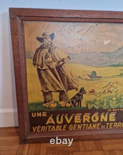 Affiche ancienne Gentiane auvergne encadrée