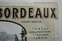 Affiche ancienne HÔTEL DE BORDEAUX face Grand Théâtre automobile gare WETTERWALD
