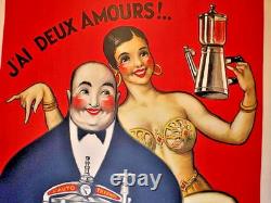 Affiche ancienne Josephine Baker j'ai deux amour litho entoilée Paul MOHR