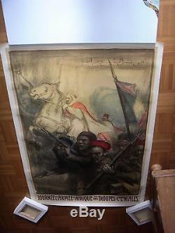 Affiche ancienne Journée d Afrique troupes Coloniales Fouqueray