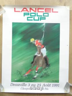 Affiche ancienne LANCEL POLO CUP Deauville VICTOR SPAHN sport vintage poster