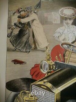 Affiche ancienne Litho1905 George Meunier Auto-fuite imprimerie Chaix