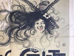 Affiche ancienne MOULIN DE LA GALETTE Bal Kermesse. YONIS Montmartre 1900