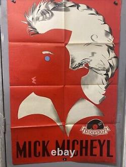 Affiche ancienne Mick Micheyl Polydor Disques Deligne 80 x 120cm