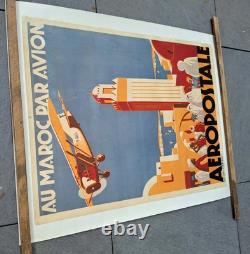 Affiche ancienne Old Original Poster Aeropostale Maroc Par Avion JEAN JAQUELIN
