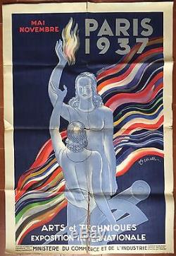 Affiche ancienne PARIS 1937 Exposition Internationale Arts Techniques CAPPIELLO