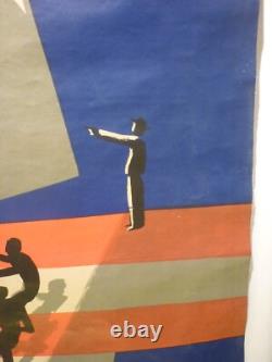 Affiche ancienne Paul Colin 1946 techniques Américaines 156 x 114 très rare