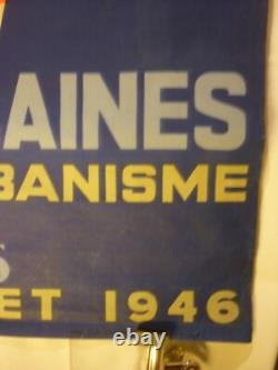 Affiche ancienne Paul Colin 1946 techniques Américaines 156 x 114 très rare