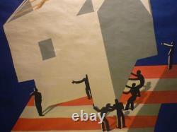 Affiche ancienne Paul Colin 1946 techniques Américaines 156 x 114 très rare