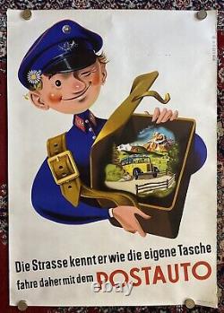 Affiche ancienne Postauto Austria