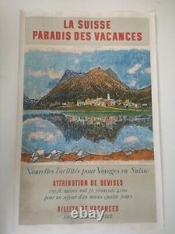 Affiche ancienne Suisse paradis des vacances Carigiet