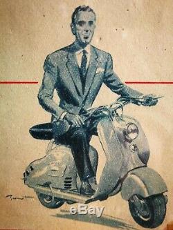 Affiche ancienne Tour de France 1953 LAMBRETTA no Vespa