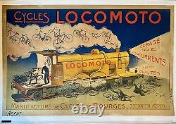 Affiche ancienne/affiche/Locomotive/Velo/Garage/Bourges