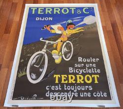 Affiche ancienne, affiche Terrot, Moto, vélo, vintage Posters, Affiche