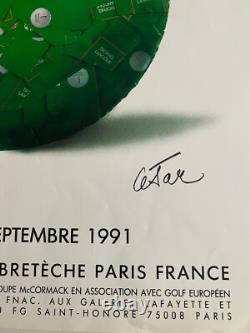 Affiche ancienne authentique GOLF Trophée LANCOME 1991 -par CESAR
