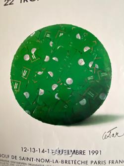 Affiche ancienne authentique GOLF Trophée LANCOME 1991 -par CESAR