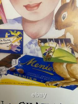 Affiche ancienne authentique -Jean Mercier -Chocolat Menier 60 x 40 cm