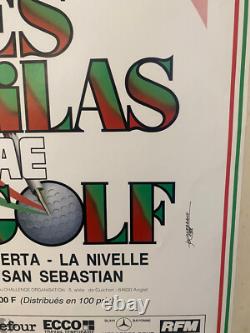 Affiche ancienne authentique Les Marilas du golf Pays BASQUE. Entoilée