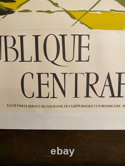 Affiche ancienne authentique années 60 REPUBLIQUE CENTRAFRICAINE Entoilée