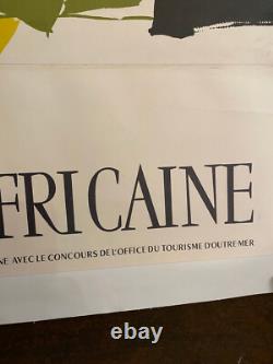 Affiche ancienne authentique années 60 REPUBLIQUE CENTRAFRICAINE Entoilée