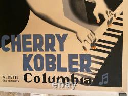 Affiche ancienne authentique entoilé (on linen) Cherry Kobler- Piano