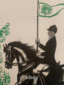 Affiche ancienne authentique entoilée- Fête équestre RAMBOUILLET -1964