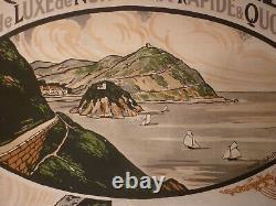Affiche ancienne chemin de fer Pyrénées cote d'Argent train wagons lit vers 1920