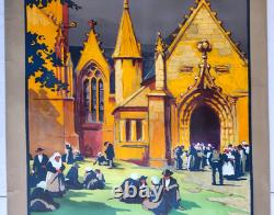 Affiche ancienne chemin de fer de l'état Bretagne Chapelle de saint-herbot