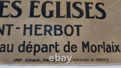 Affiche ancienne chemin de fer de l'état Bretagne Chapelle de saint-herbot