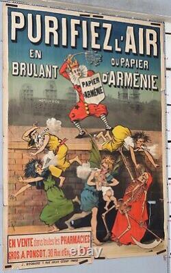 Affiche ancienne circa 1890-1900 VAN GELEYN PURIFIER AIR PAPIER D'ARMENIE