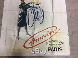 Affiche ancienne cycle clement 1.30m/0,95m