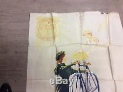 Affiche ancienne cycle clement 1.30m/0,95m