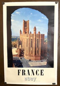 Affiche ancienne de authentique originale entoilée ALBI La cathédrale