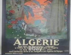 Affiche ancienne de voyage réalisée par Léon Carré en 1921, Algérie