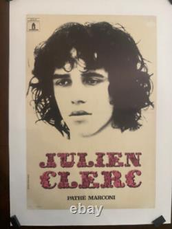 Affiche ancienne entoilée JULIEN CLERC 58 x 40 cm