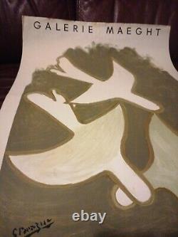 Affiche ancienne exposition GEORGES BRAQUE en 1954 Galerie Maeght poster